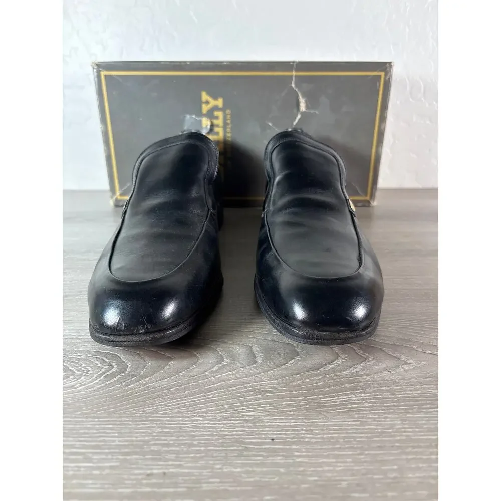 Vintage Bally of Switzerland Porto Black Boxcalf Leather Loafers Men’s 9.5-‎ EUC